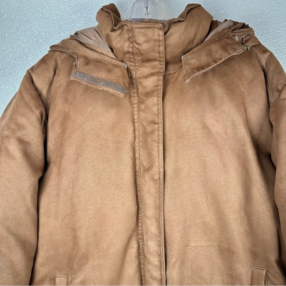 Cabela’s Goose Down Long Parka Brown Size 2XL Plus Hooded Winter Coat - Picture 3 of 16